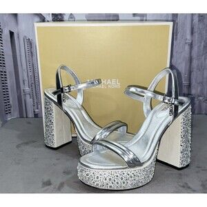 Michael Kors Laci Platform Sandal Silver Size 7M